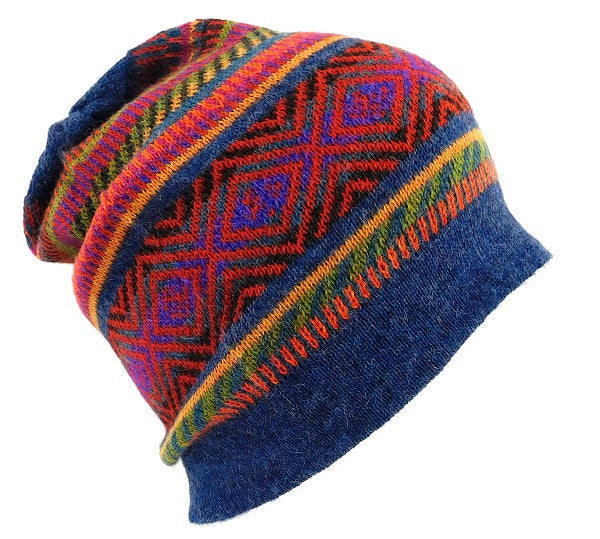Multi Alpaca Geometric Beanie Hat