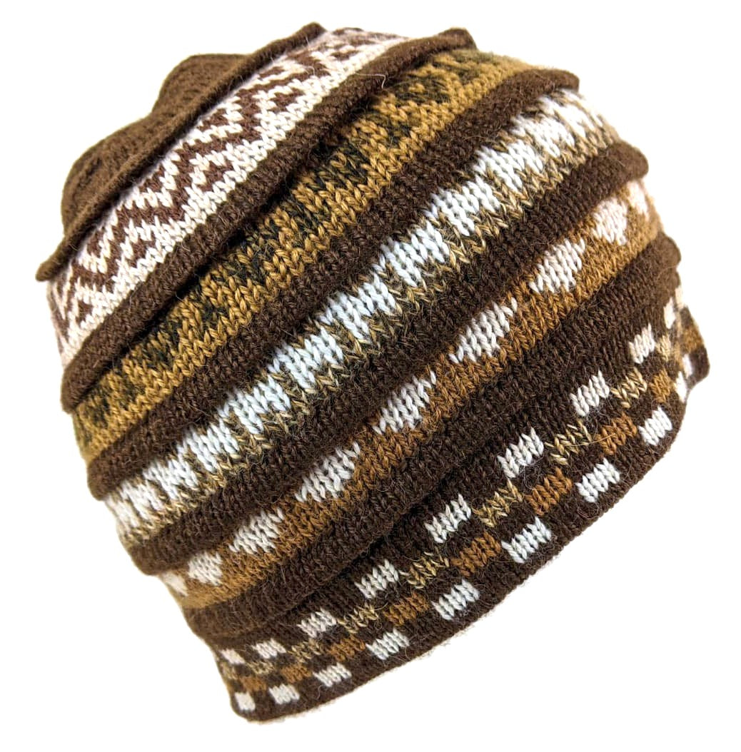 alpaca brown kids beanie 21 inches
