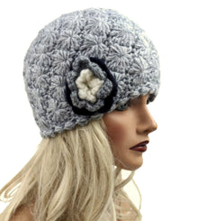 crochet handmade beanie gray