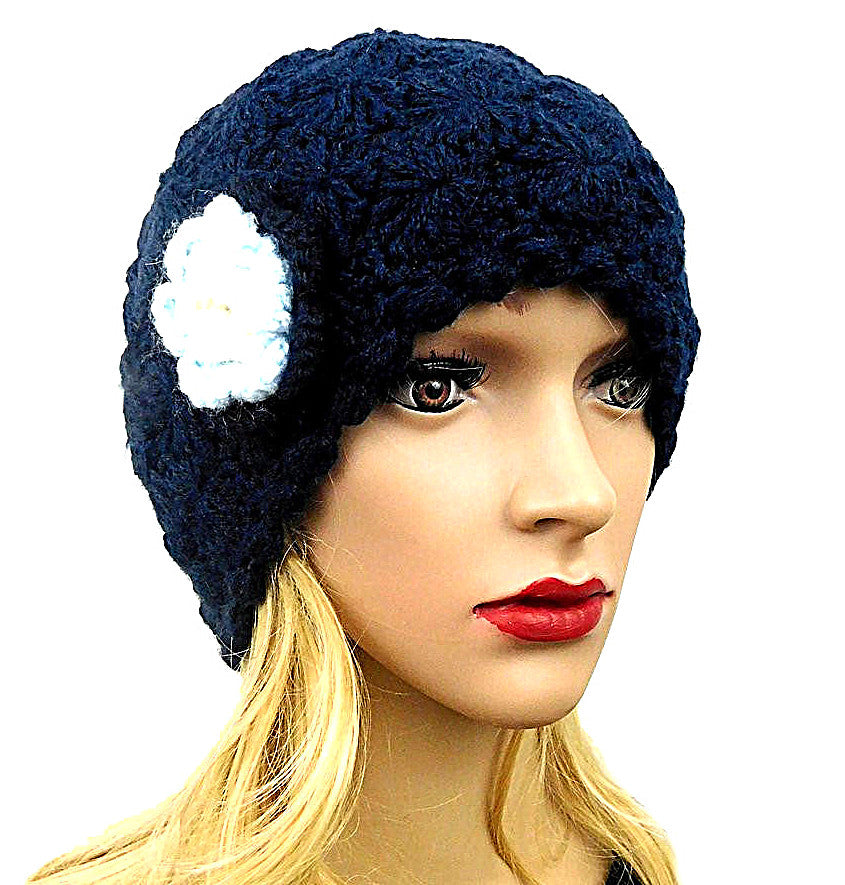 navy alpaca hat