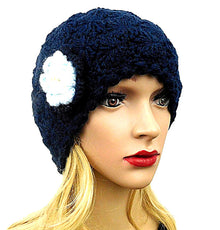 navy alpaca hat