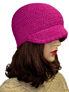 Alpaca Beanie Hat Cap Hot Pink