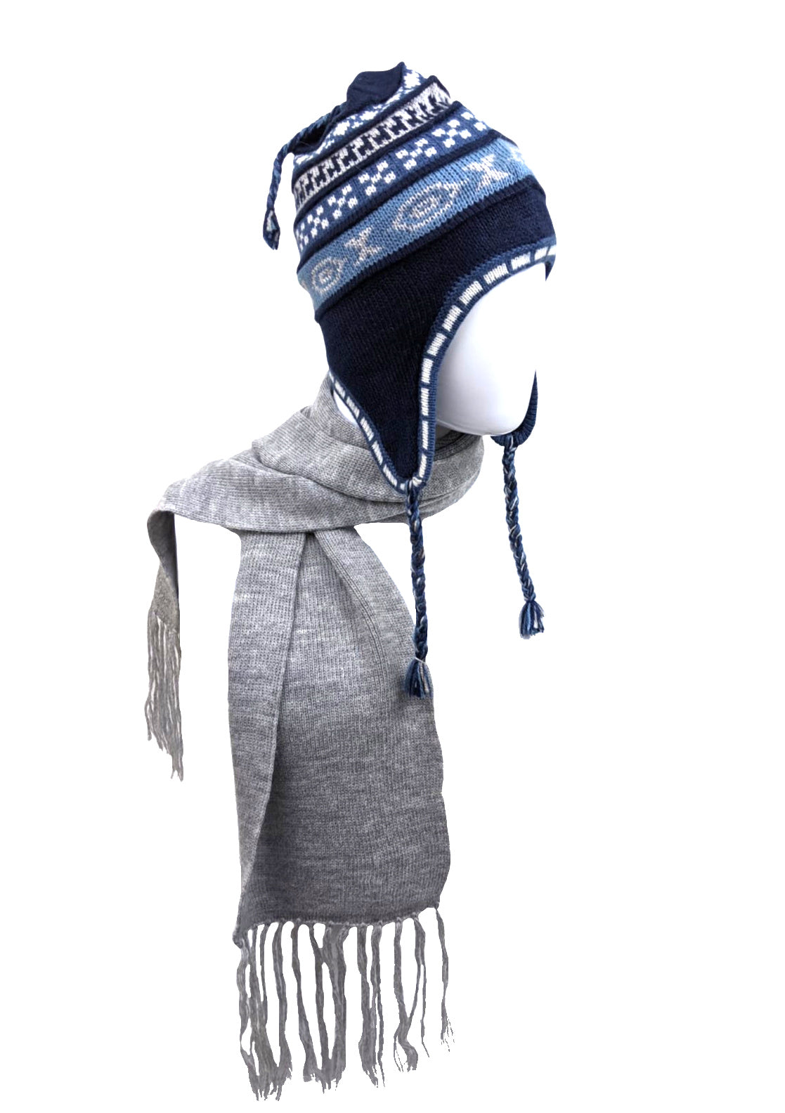 Alpaca Fringe Scarf - Light Gray Color