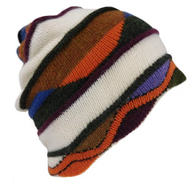 White Multi Alpaca Geometric Beanie Hat