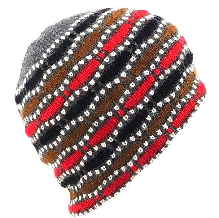 gray and red beanie alpaca