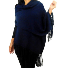 Alpaca Navy Shawl Wrap