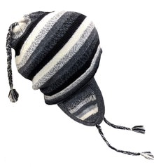 Alpaca Ear-Flap White-Gray