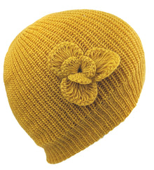 Alpaca Beanie Flower Hat
