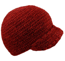 Alpaca Beanie Hat Cap Burgundy Color