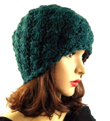 Alpaca Beanie Hat Handmade Solid Color - Green