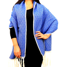 Alpaca Blue Shawl Wrap